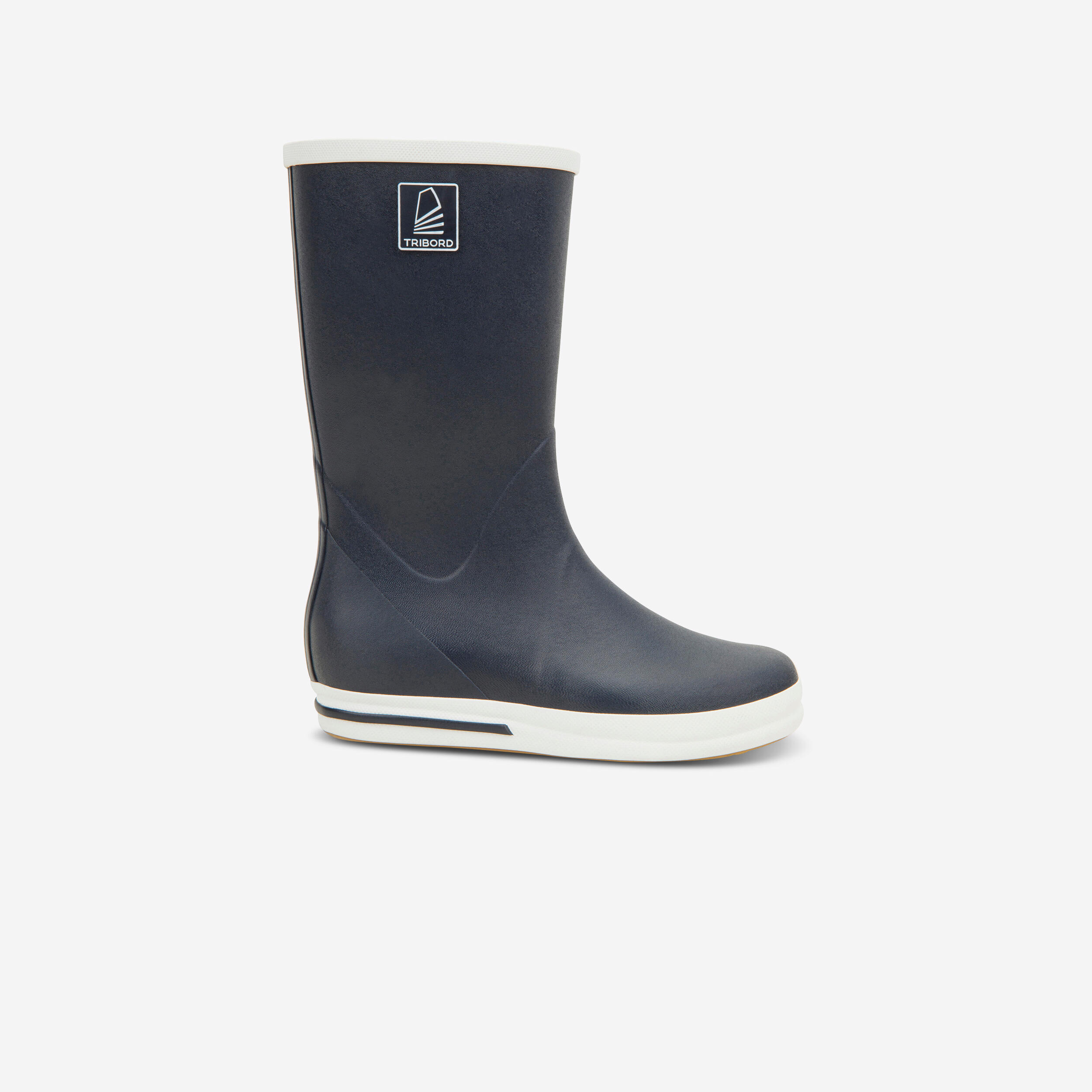 Sailing boots, rubber rain boots - 500 Adults' Navy 6/11