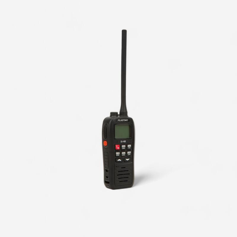 Radio Emisora VHF SX-400 Flotante Estanca IPX7 Con Flash y Alarma