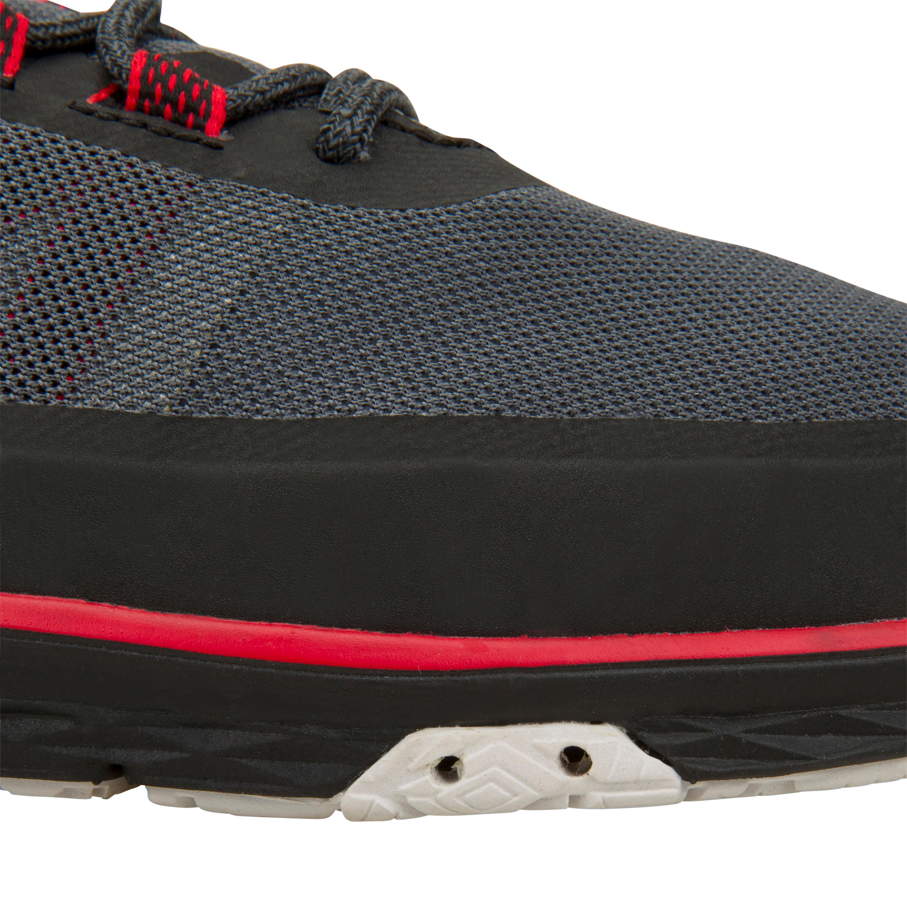 Chaussures bateau basket de voile race homme noir rouge 10/11