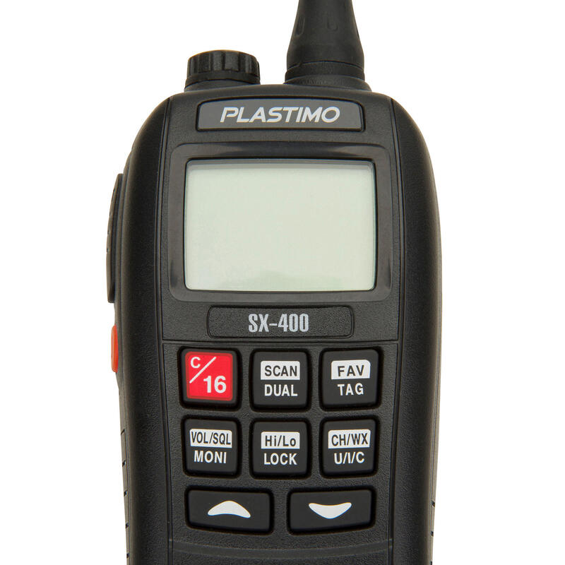 RÁDIO VHF SX-400 FLUTUANTE E ESTANQUE IPX7 com flash e alarme