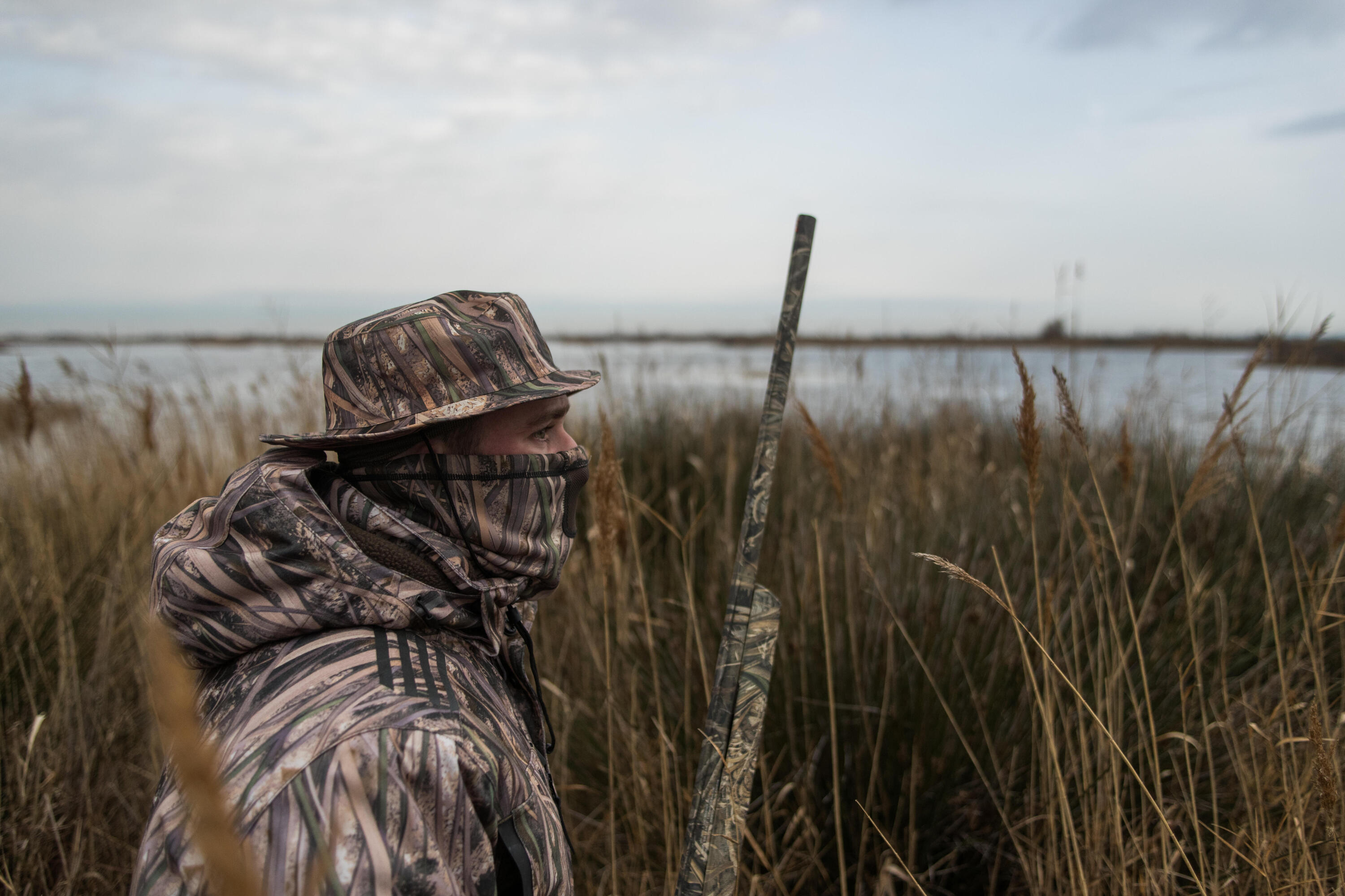 100 Waterproof Hunting Hat - Wetlands Camo 6/9
