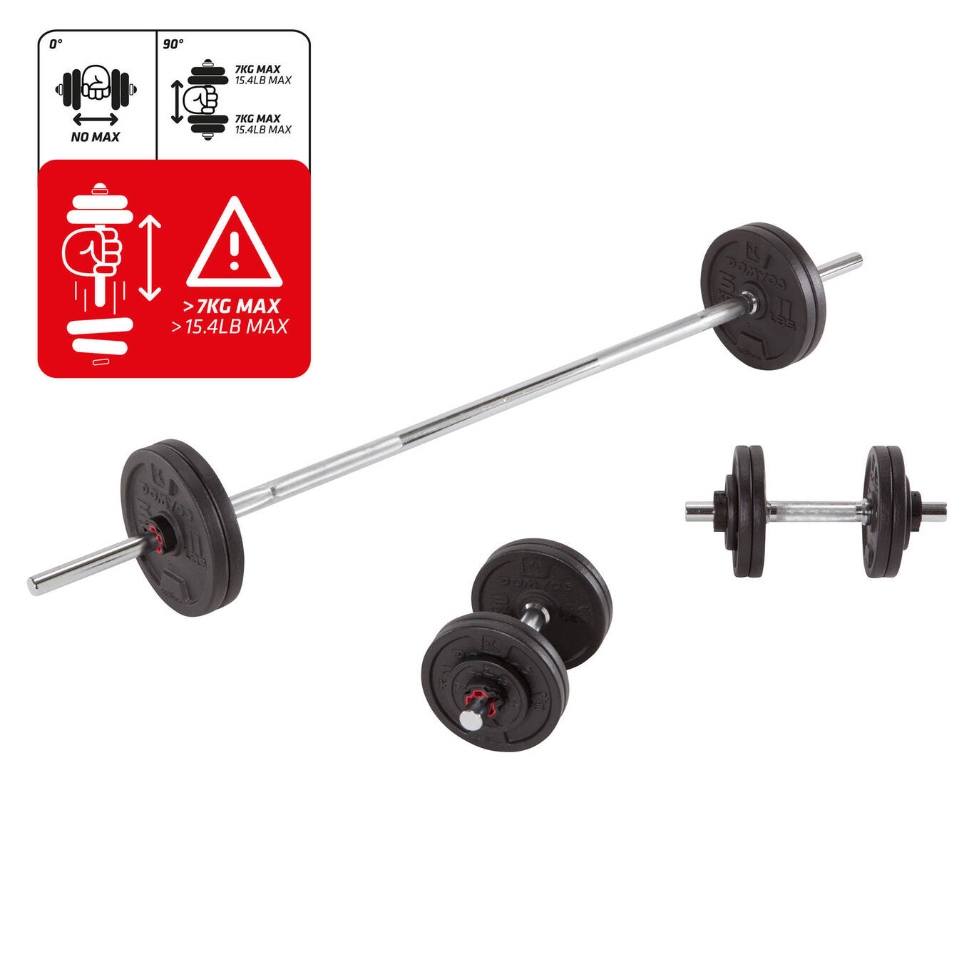 Weight Training Dumbbells and Bars Kit 50 kg Decathlon