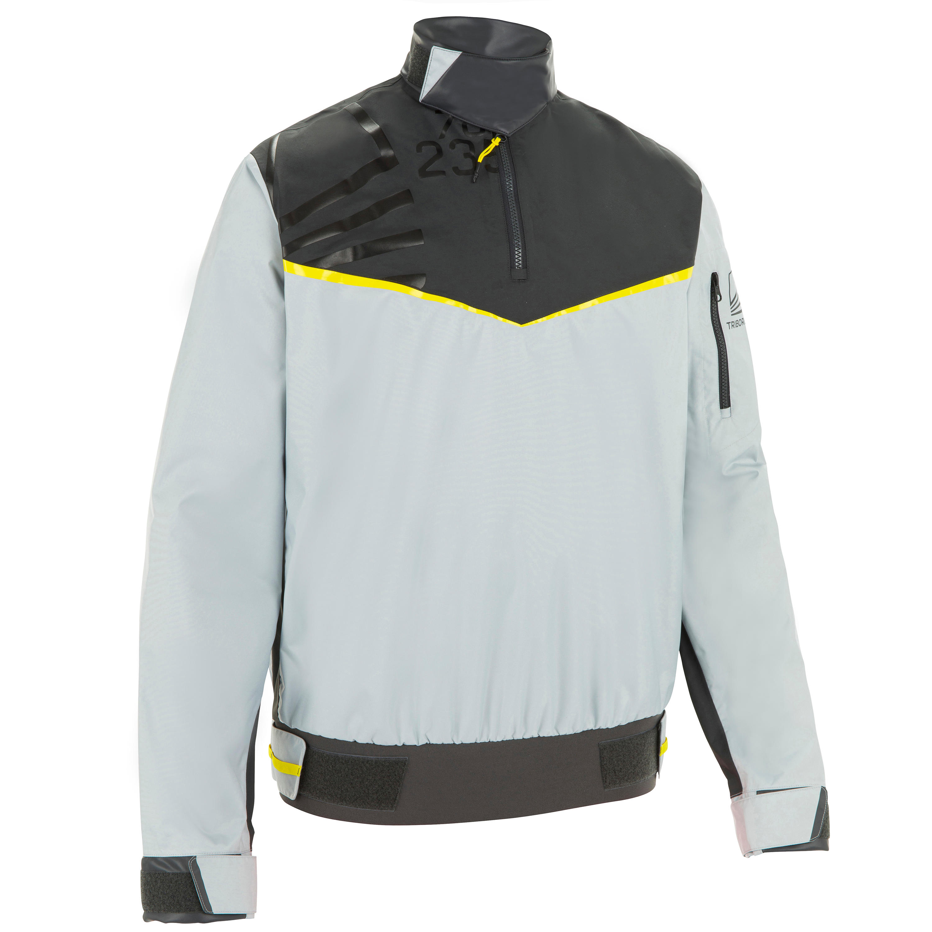 Men's Sailing Windproof Smock Dinghy 500 - Grey/Black 1/8