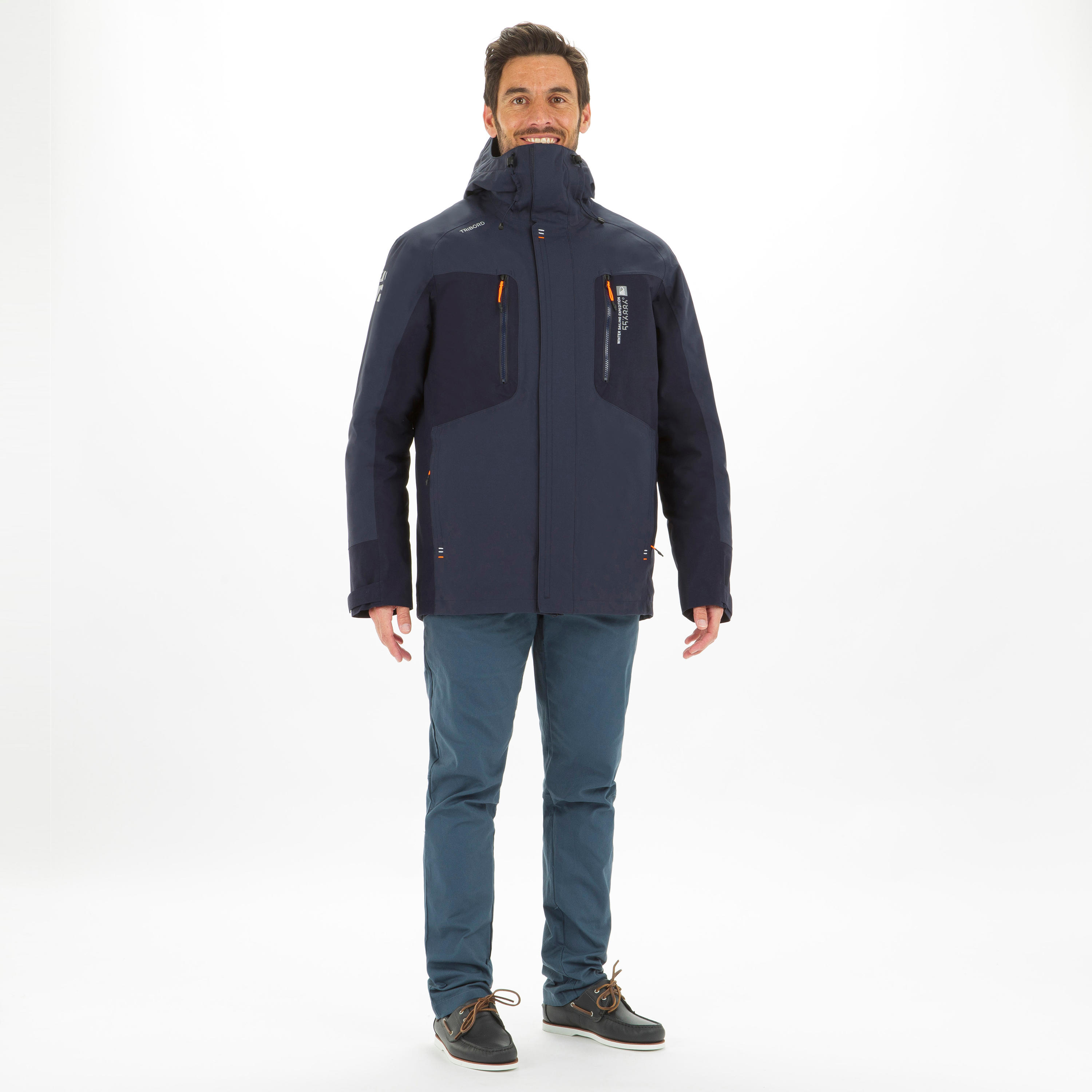 Men's Sailing Parka Jacket 500 - Grey / Navy 2/12