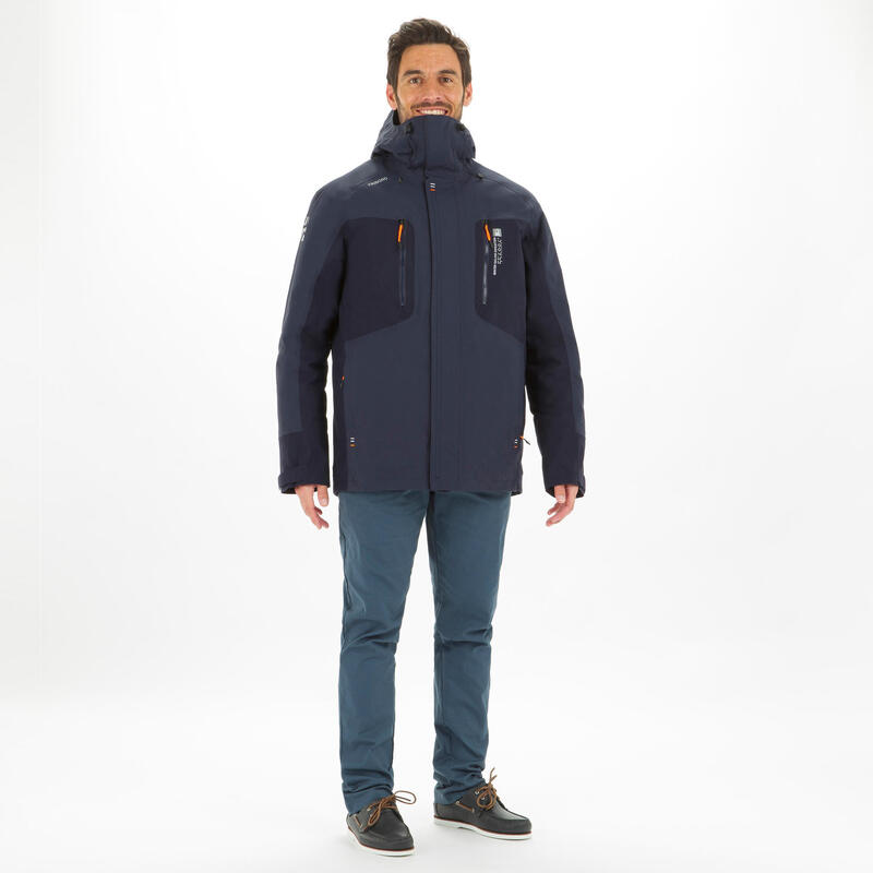 Men's Sailing Parka Jacket 500 - Grey / Navy