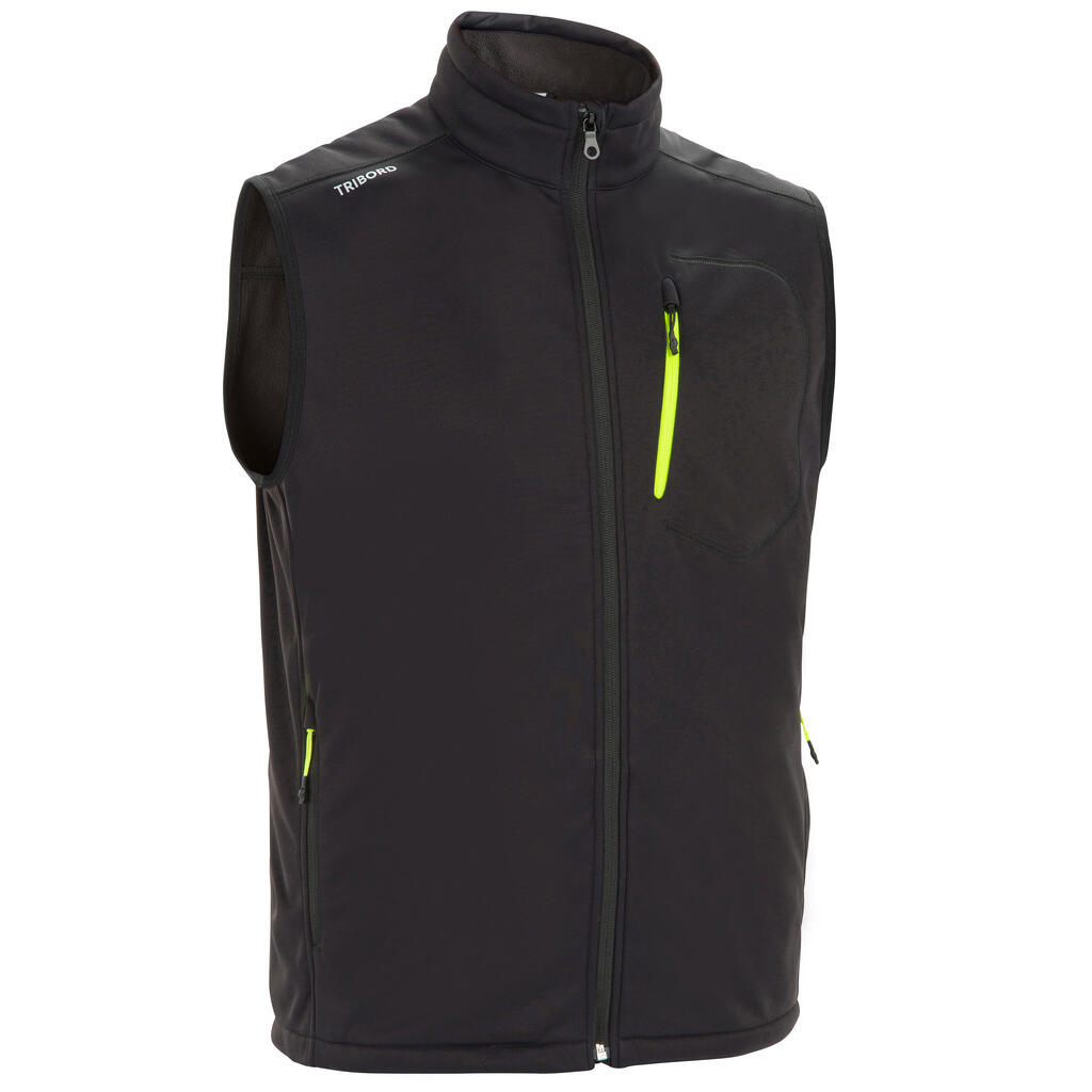 Vīriešu jahtu burāšanas veste “Softshell”, melna