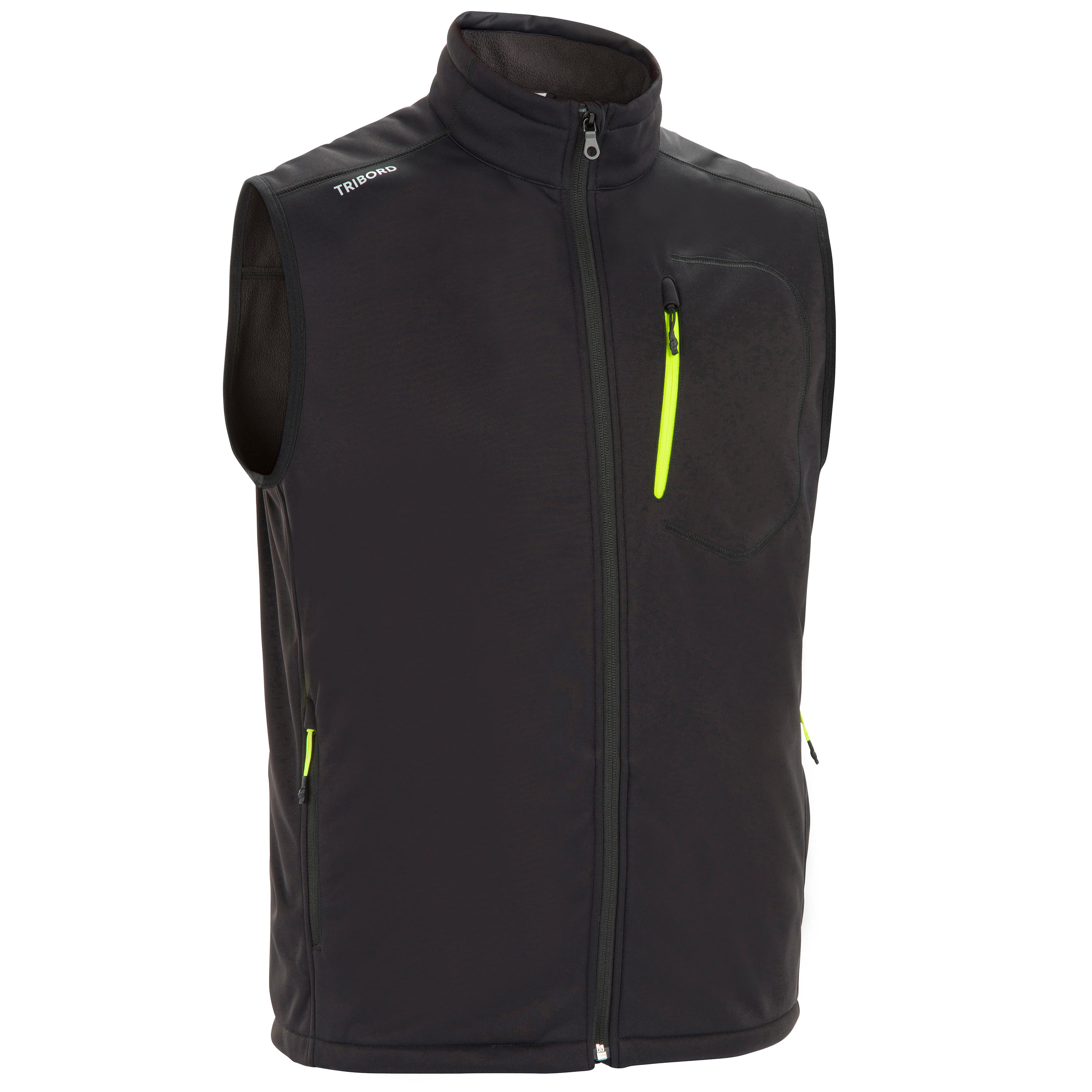 Men’s softshell sleeveless windproof boating jacket - Black 1/10