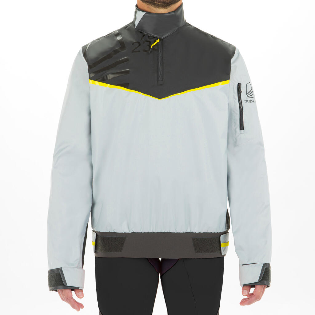 Men's Sailing Windproof Smock Dinghy 500 - Grey/Black