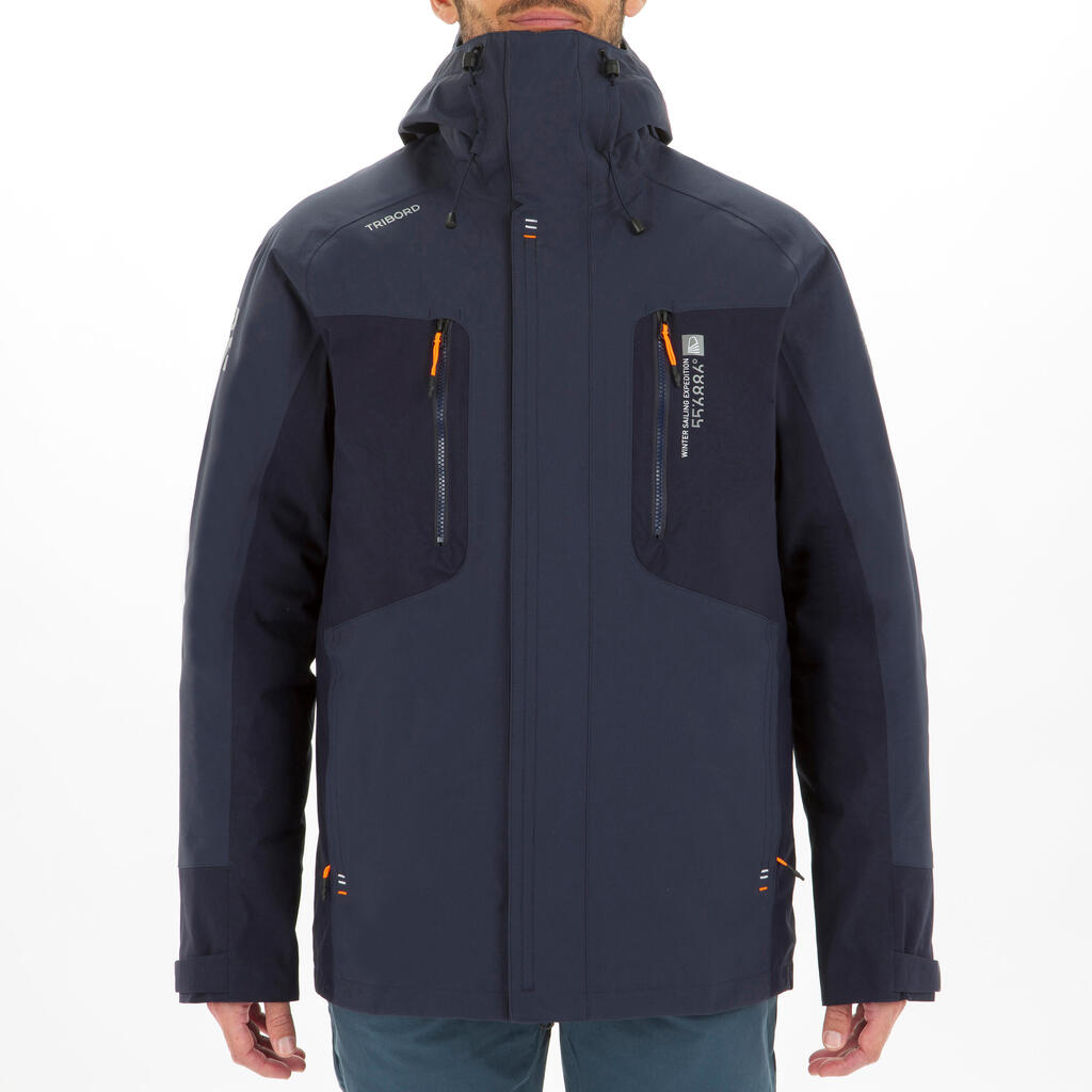 Men's Sailing Parka Jacket 500 - Grey / Navy