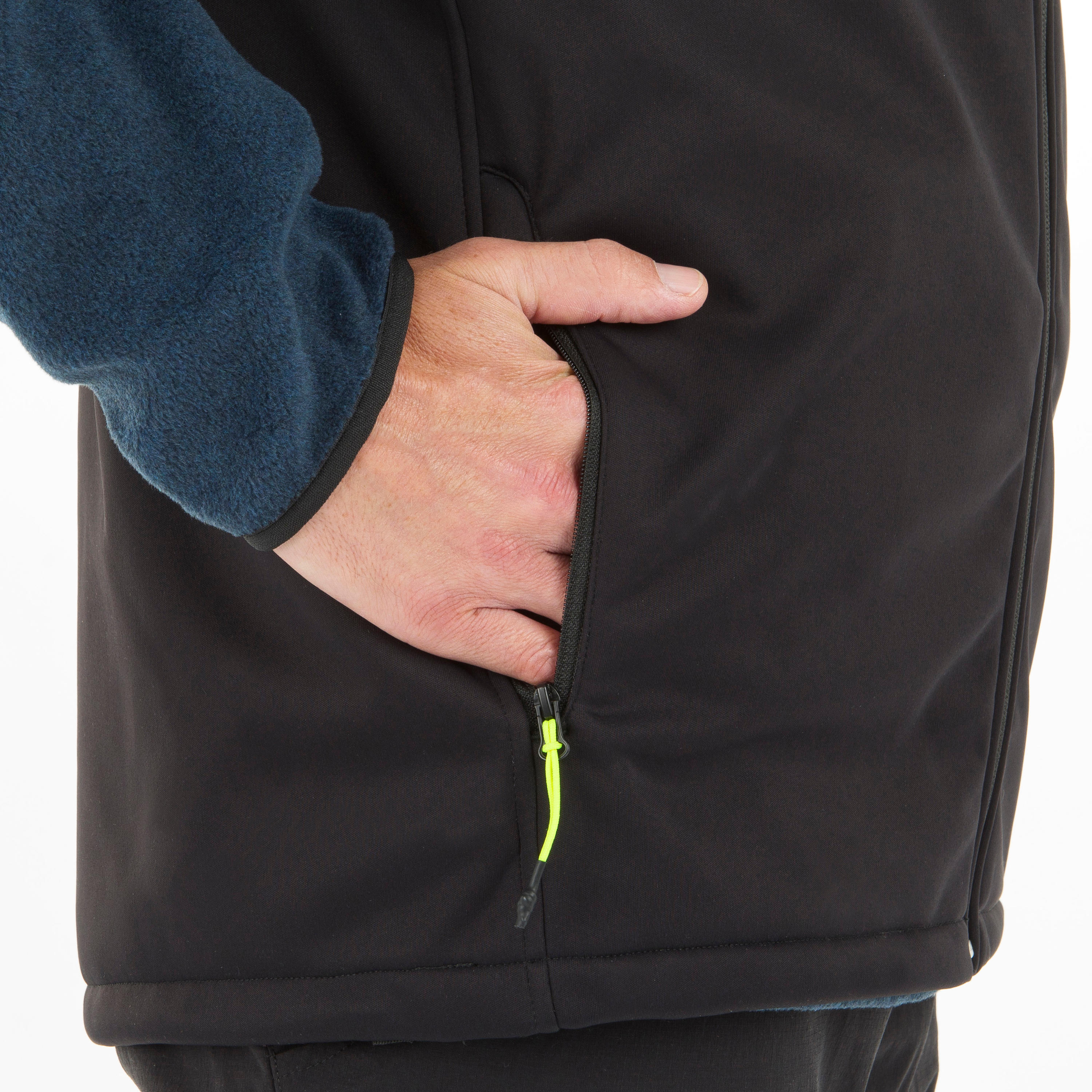 Men’s Softshell Sleeveless Windproof Boating Jacket - black 7/8