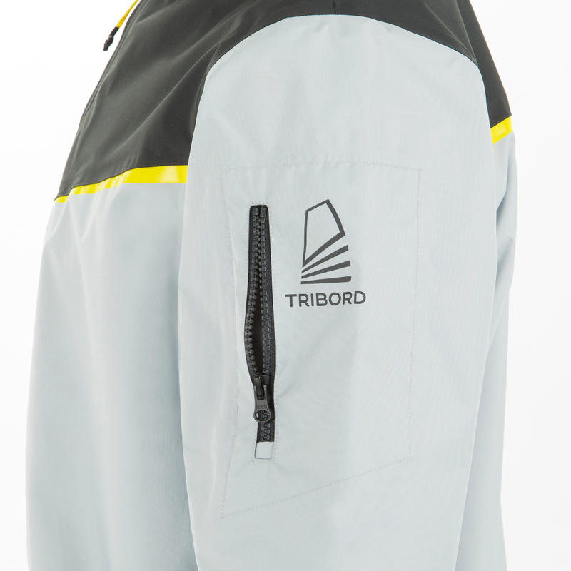 Men's Sailing Windproof Smock Dinghy 500 Grey/Black Decathlon