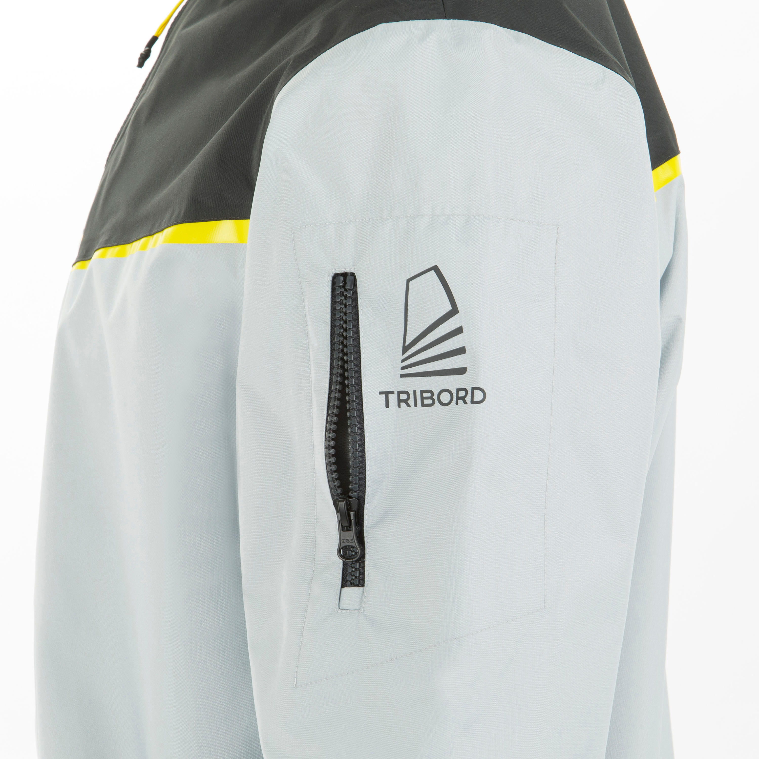 Men's Sailing Windproof Smock Dinghy 500 - Grey/Black 5/8