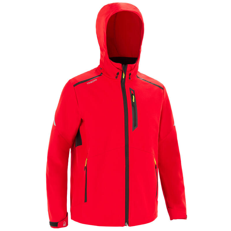 Férfi szélálló softshell kabát vitorlázáshoz 900-as, piros