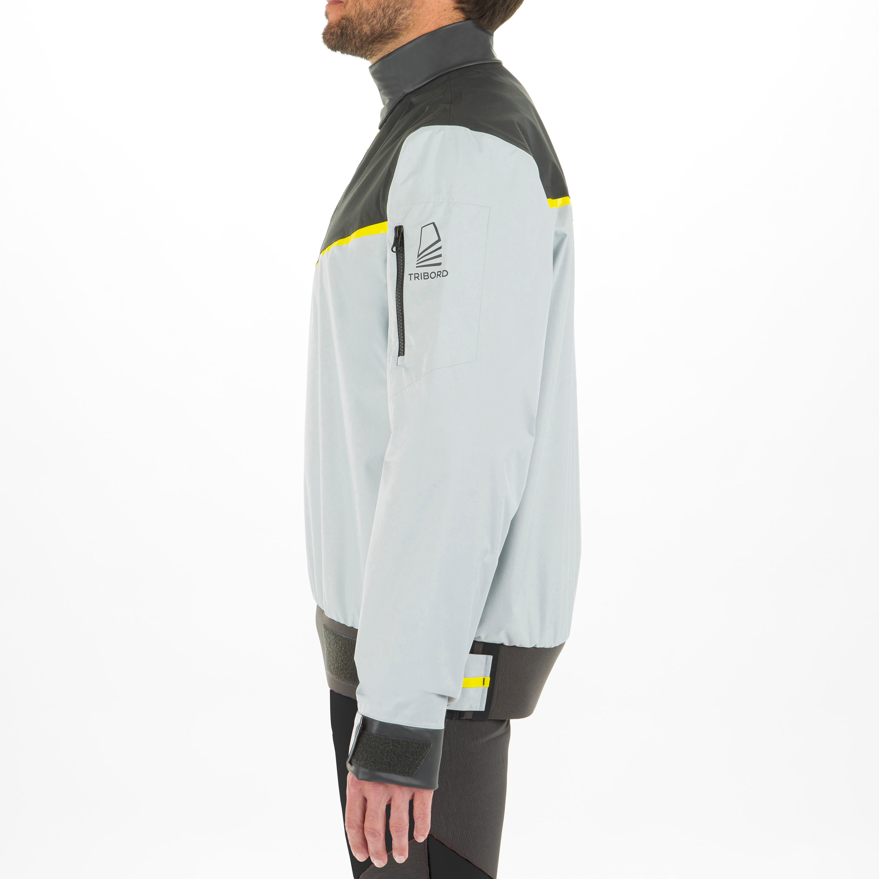 Men's Sailing Windproof Smock Dinghy 500 - Grey/Black 4/8