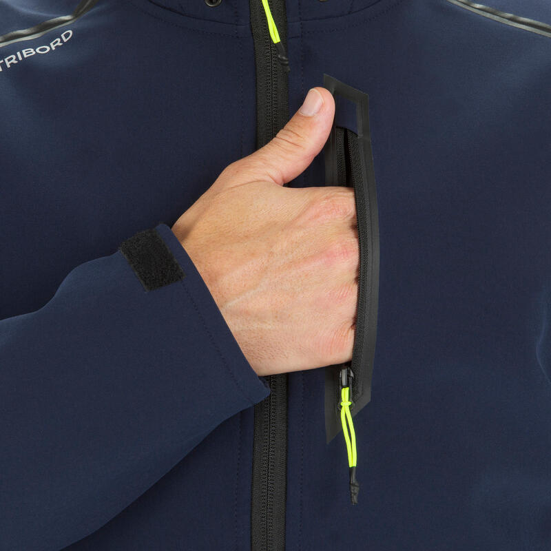 Men’s Sailing windproof Softshell jacket 900 - Black Grey