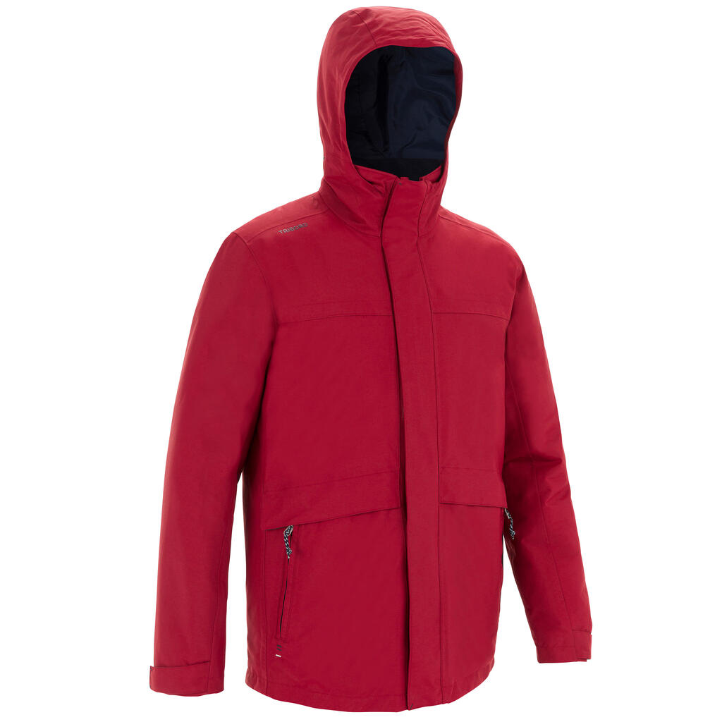 Men’s warm sailing jacket 100 - burgundy