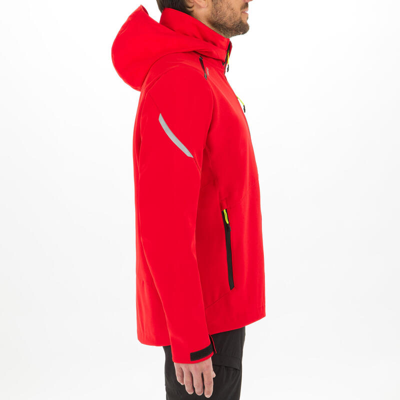 Casaco de Vela Softshell Corta-vento Sailing 900 Homem Vermelho