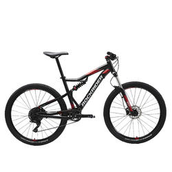BICICLETA DE MONTAÑA DOBLE SUSPENSION ROCKRIDER ST 530S 27,5" 9V Negro Rojo