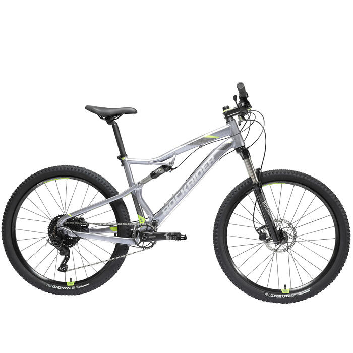 Velo Vtt St 900 S Gris Jaune 27 5 Rockrider Decathlon