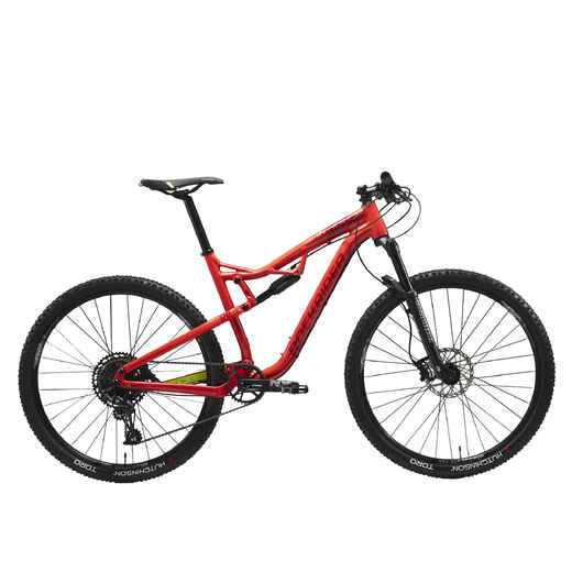 
      29 Inch MOUNTAIN BIKE FULL SUSPENSION ROCKRIDER XC 100 SRAM NX  - RED/YELLOW
  