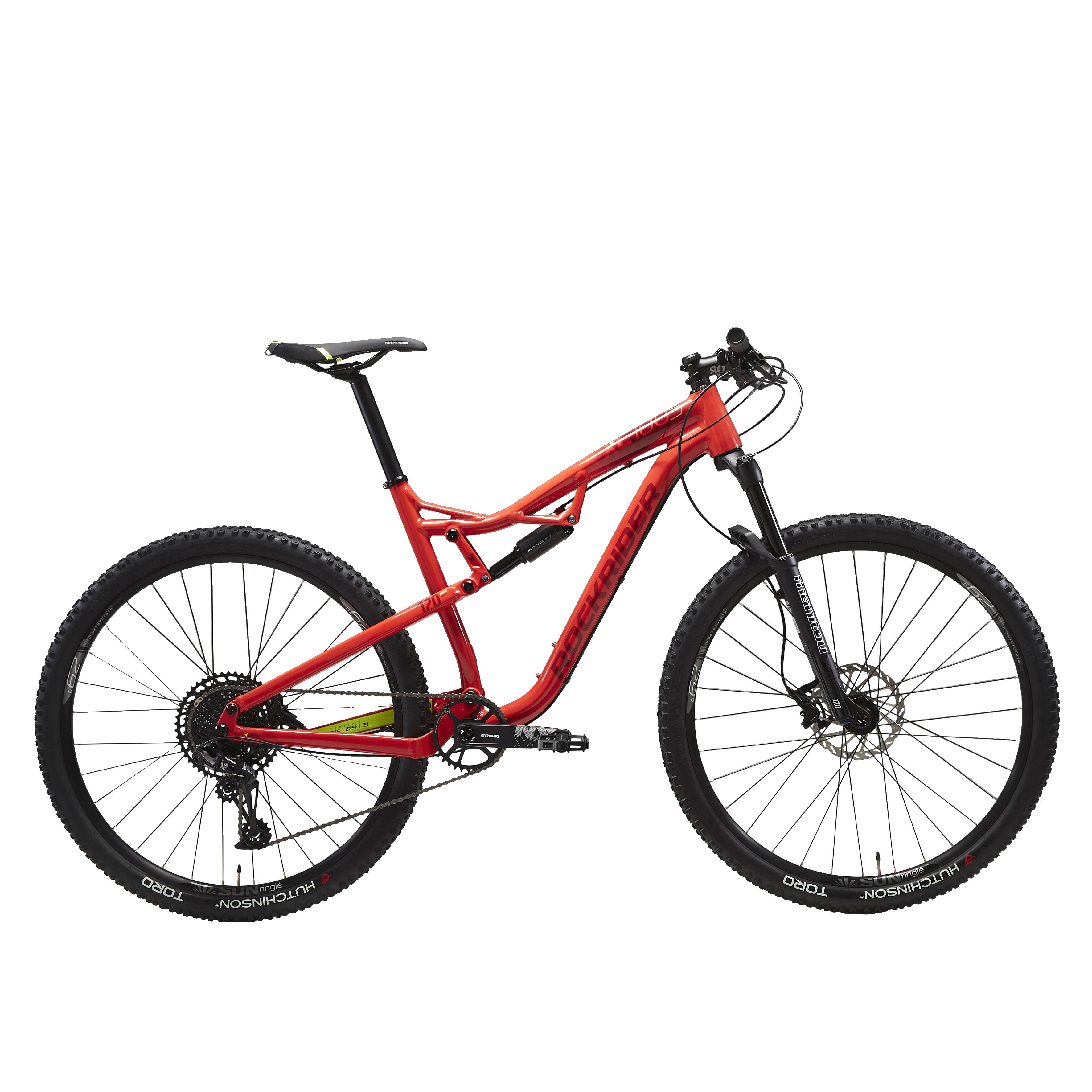 Velo VTT XC 100 S 29 EAGLE rouge et jaune Decathlon