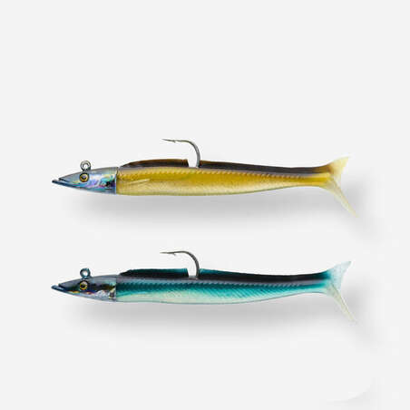 COMBO leurres souples shad lançon EELO 110 8gr AYU/BLEU