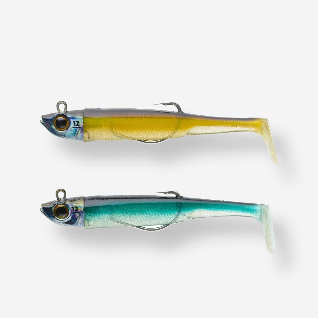 Sea Fishing Texas ANCHO Soft Lure COMBO 90 8 g neon yellow/red head