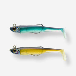 COMBO leurres souples shad texan anchois ANCHO 90 8gr AYU/Bleu pêche en mer