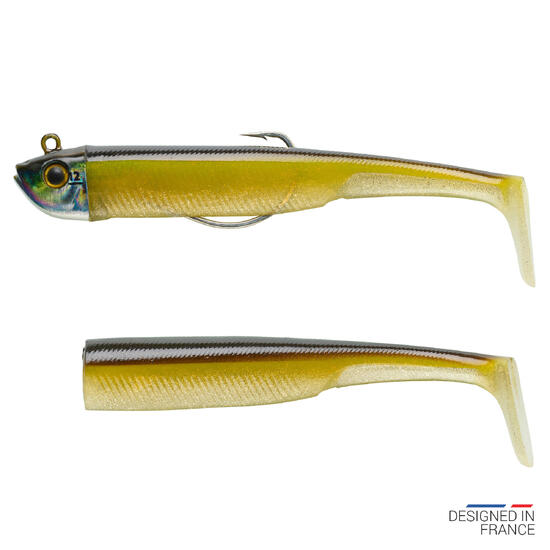 Kit leurres souples shad texan anchois ancho 120 12gr ayu pêche en mer