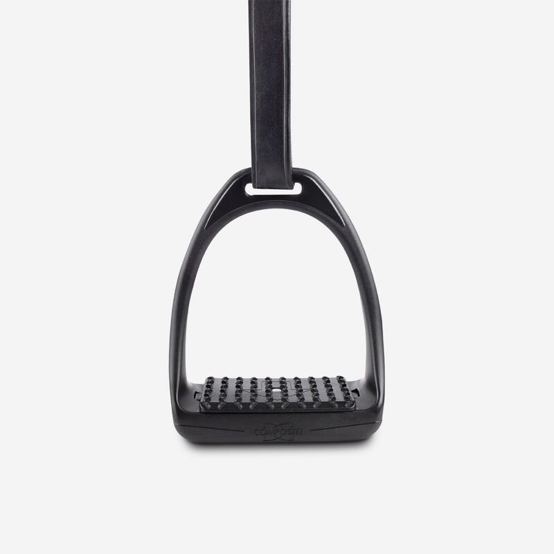 Adult Horse Riding Stirrup Irons Reflex Black WALDHAUSEN Decathlon