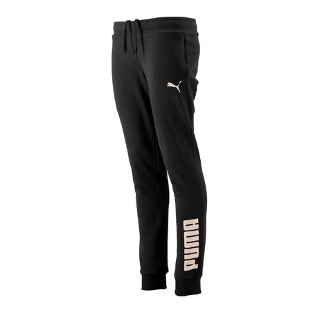Брюки для джоггинга женские черно-розовые Puma
