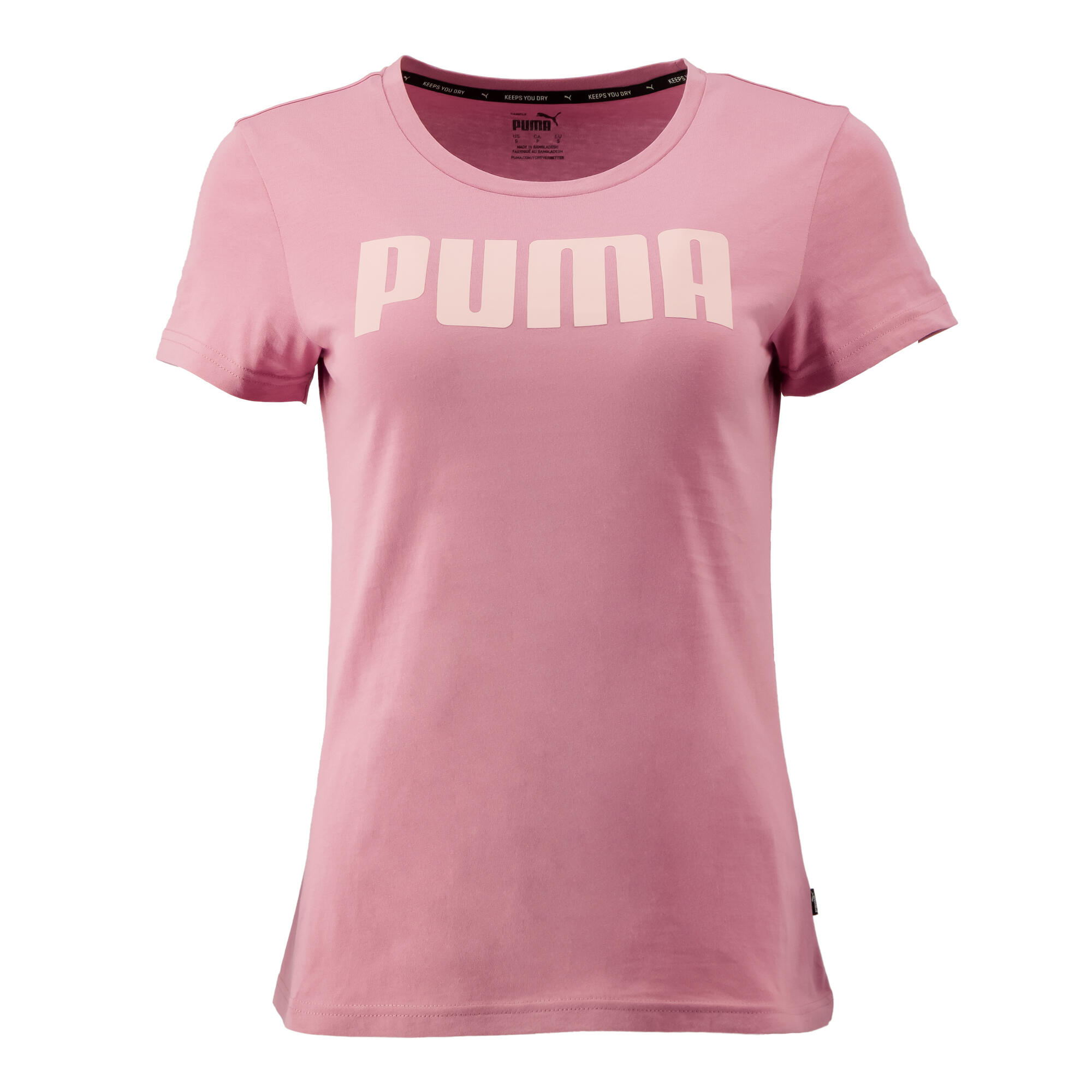 Tricou fitness slim damă cu logo roz decathlon.ro
