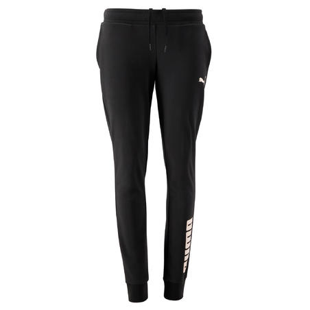 Брюки для джоггинга женские черно-розовые Puma
