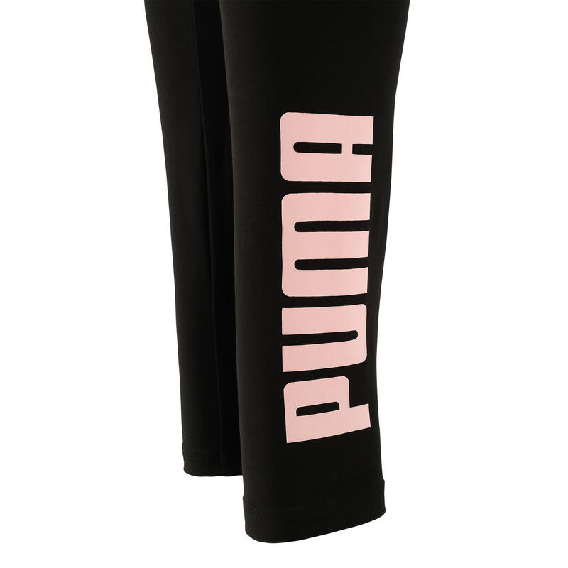 Legging Puma Femme Noir avec Logo Rose