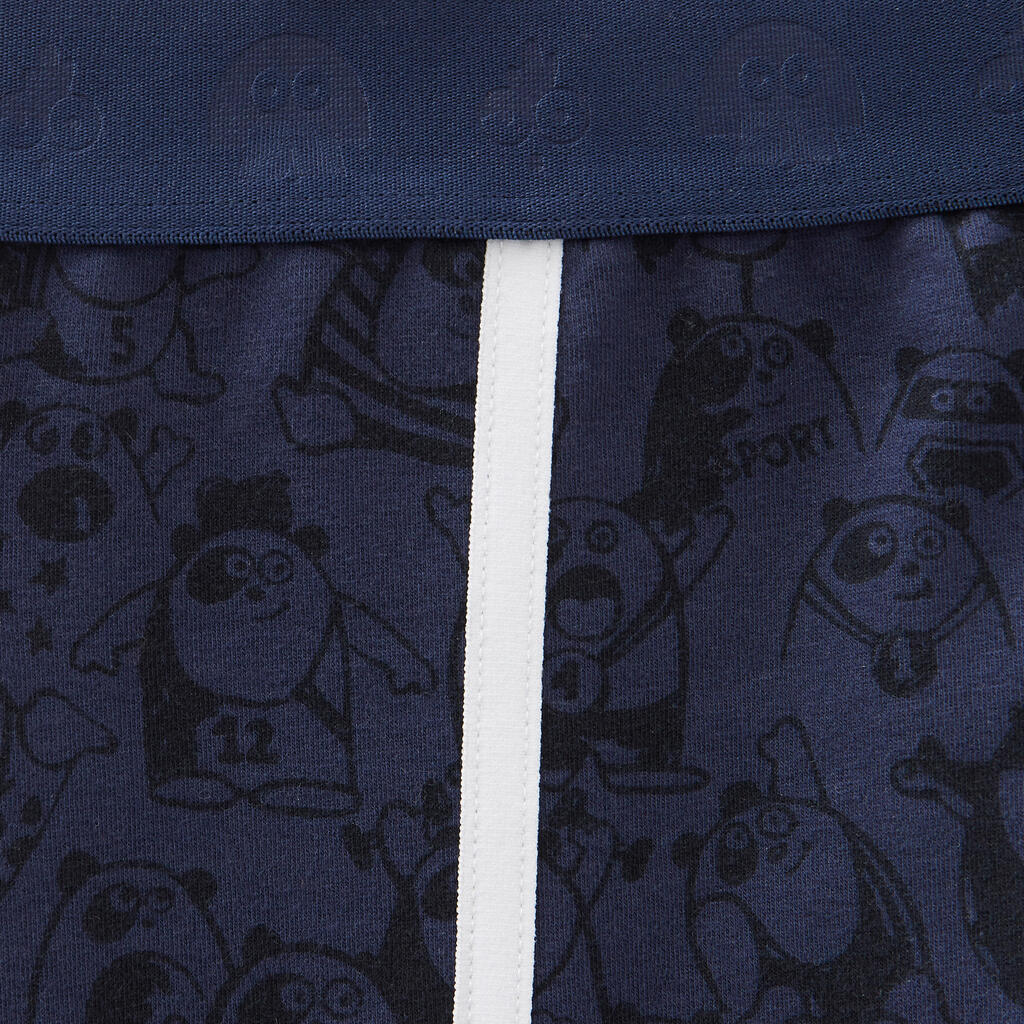 Kids' Warm Leggings 120 - Blue with Patterns