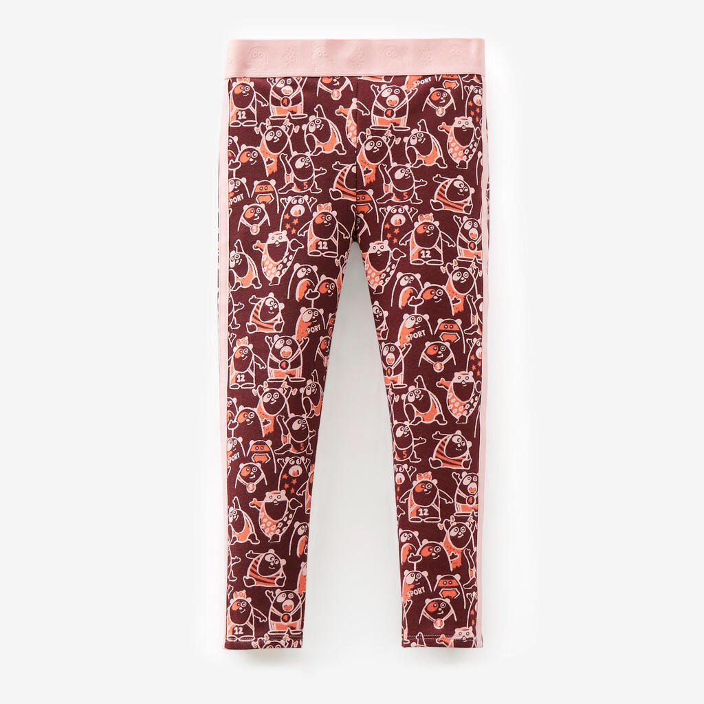 Leggings warm Basic Kinder grau/rosa mit Motiven 