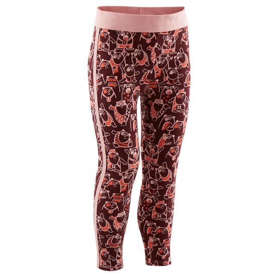 Legging chaud enfant - 120 bordeaux avec motifs