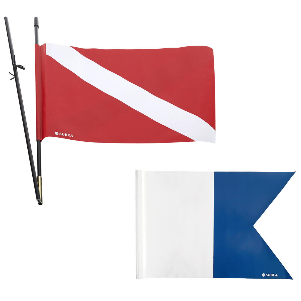 Mast + Signalflagge für Bojenrucksack und Floss Subea