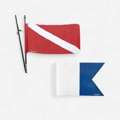 Asta + bandiera segnaletica zaino ermetico e plancia