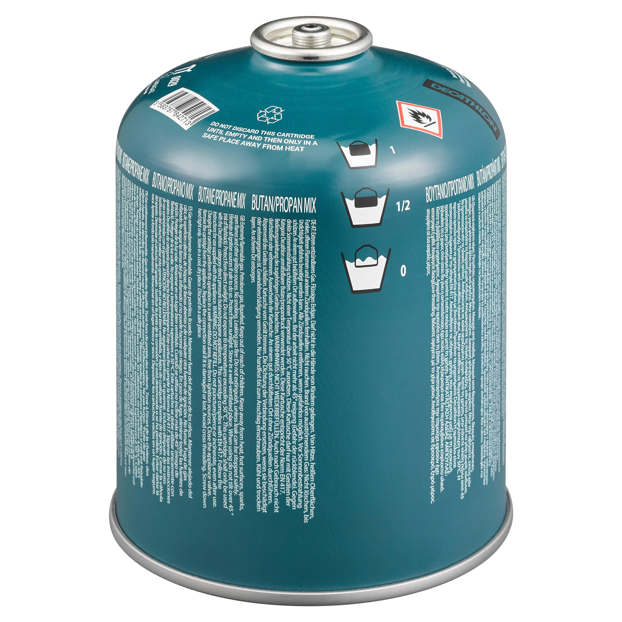 FORCLAZ Schraub-Gaskartusche für Gaskocher - 450 g 
