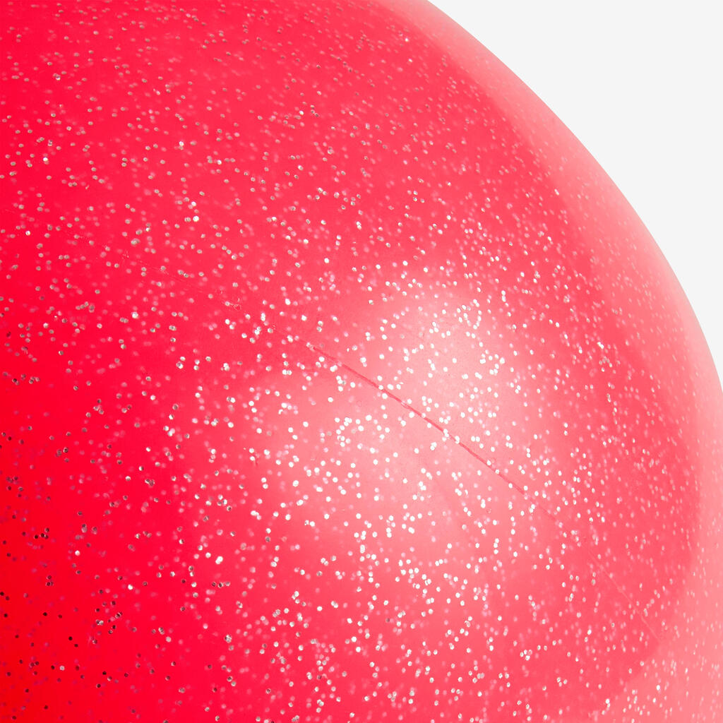 Ritminės gimnastikos kamuolys, 165 mm, sidabro spalvos, blizgus