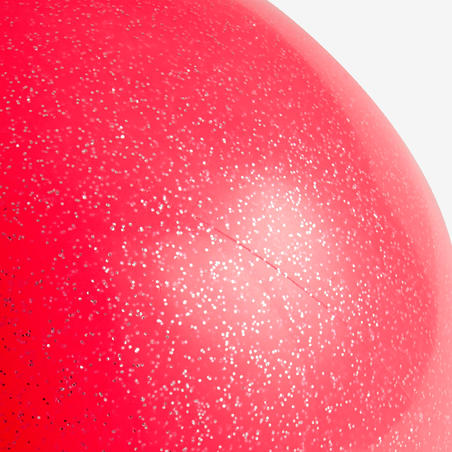 Ružičasta lopta za ritmičku gimnastiku 16,5 cm svetleće ružičasta