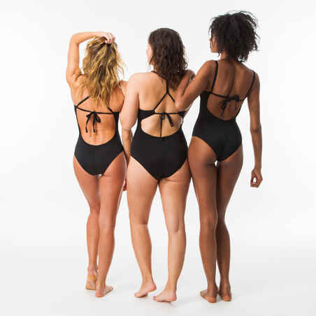 WOMEN'S 1-PIECE surf SWIMSUIT BACK X ANDREA BLACK with removable cups