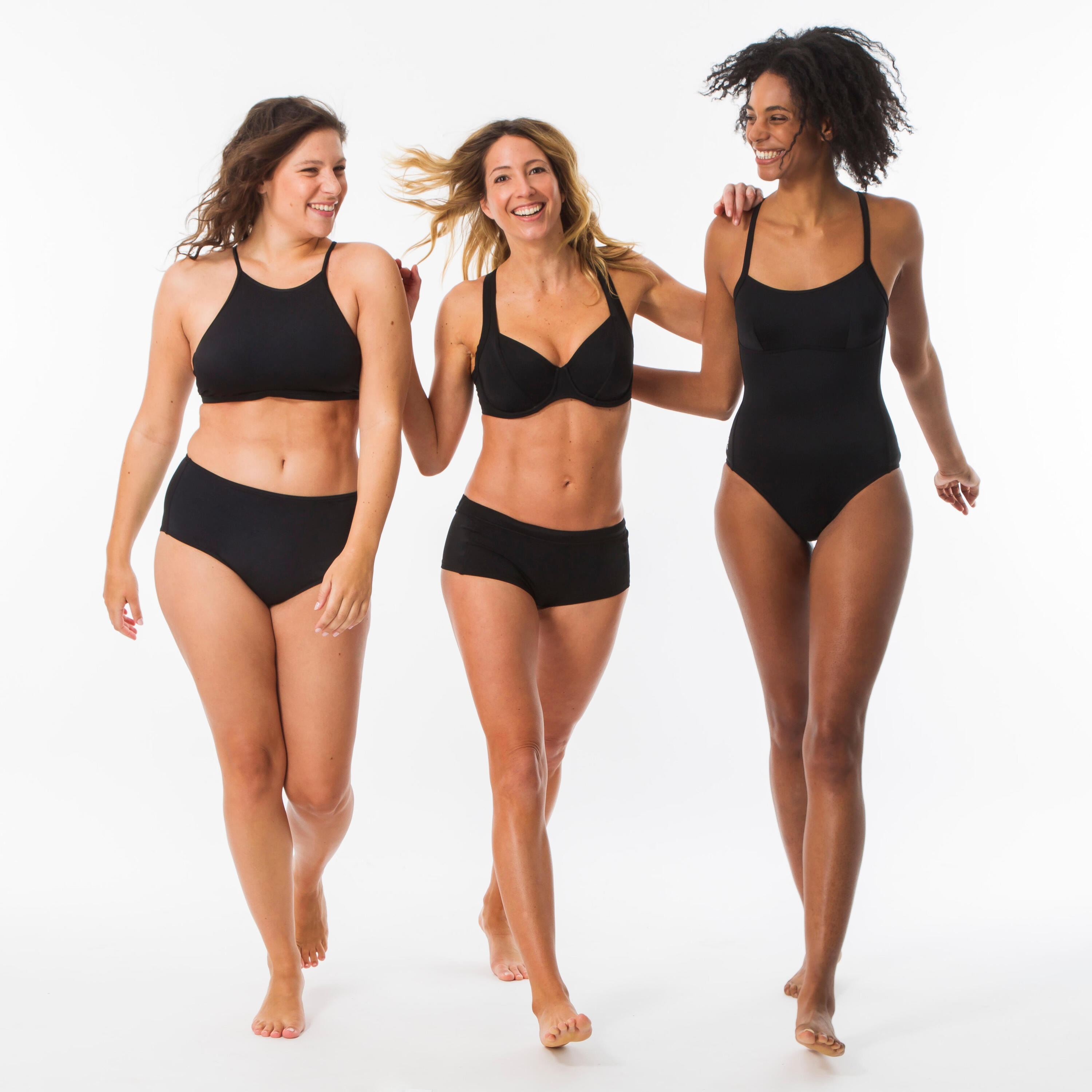1-piece women's swimsuit CLOE BLACK adjustable X or U shaped back 4/9