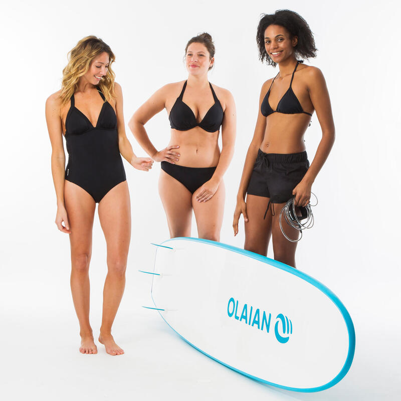 Haut de maillot de bain femme triangle coulissant avec coques MAE NOIR