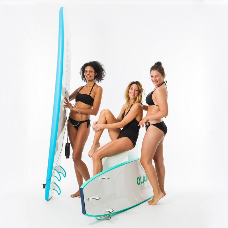 Bas de maillot de bain de surf femme échancrée et nouée côtés SABI NOIRE