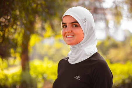 Hijab running Femme - KIPRUN Blanc