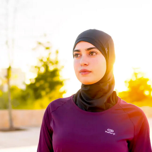 Hijab running Femme - KIPRUN Noir
