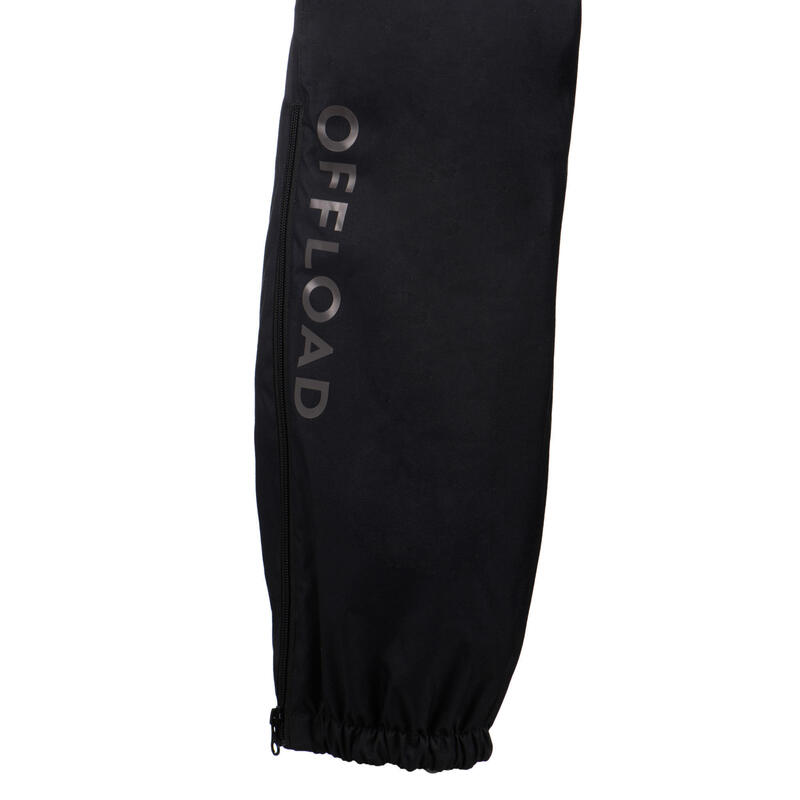 Felnőtt nadrág rögbizéshez Smockpant R500, vízhatlan, fekete 