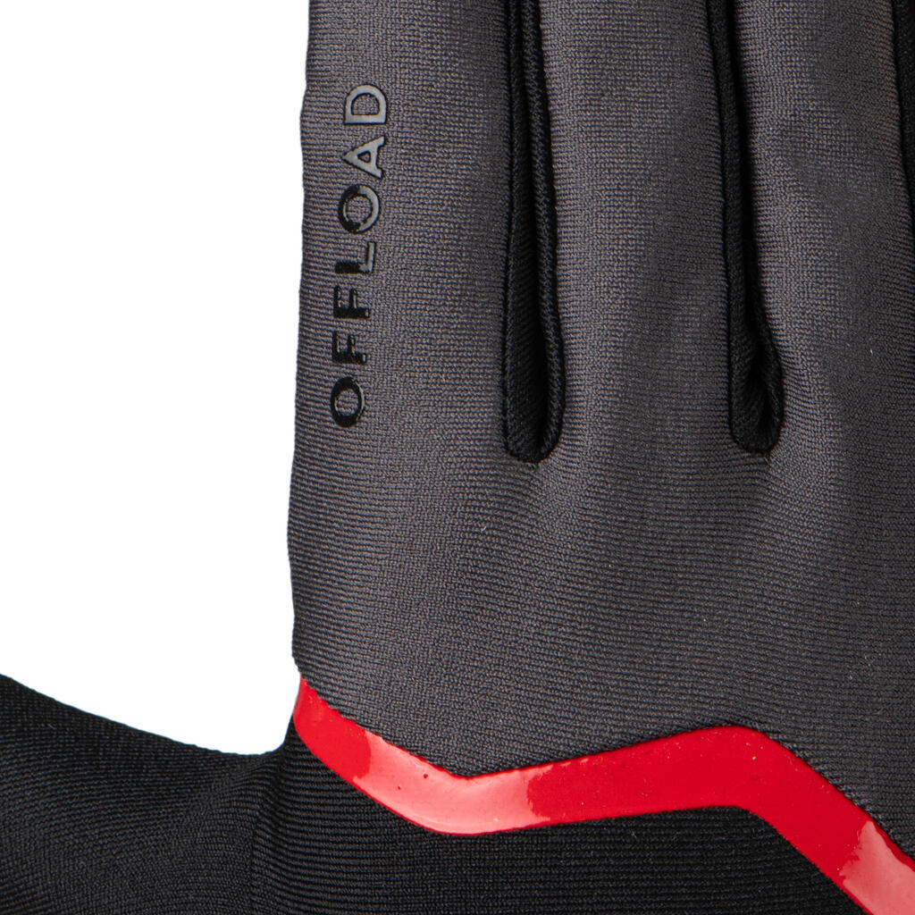 Damen/Herren Rugby Handschuhe R500 halbhand schwarz
